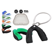 COOLLO SPORTS Boil and Bite Mouth Guard with Strap DBT Sport Mouthpiece for Football, Hockey, Rugby, Lacrosse Free Case Included -Adult Size Ages 11 & Above
