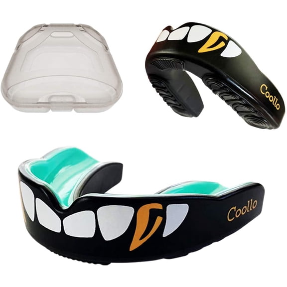 COOLLO SPORTS Boil and Bite Sport Mouth Guard DA Mouthpiece for Football, Hockey, Rugby, Lacrosse, Boxing, MMA (Storage Case Included)