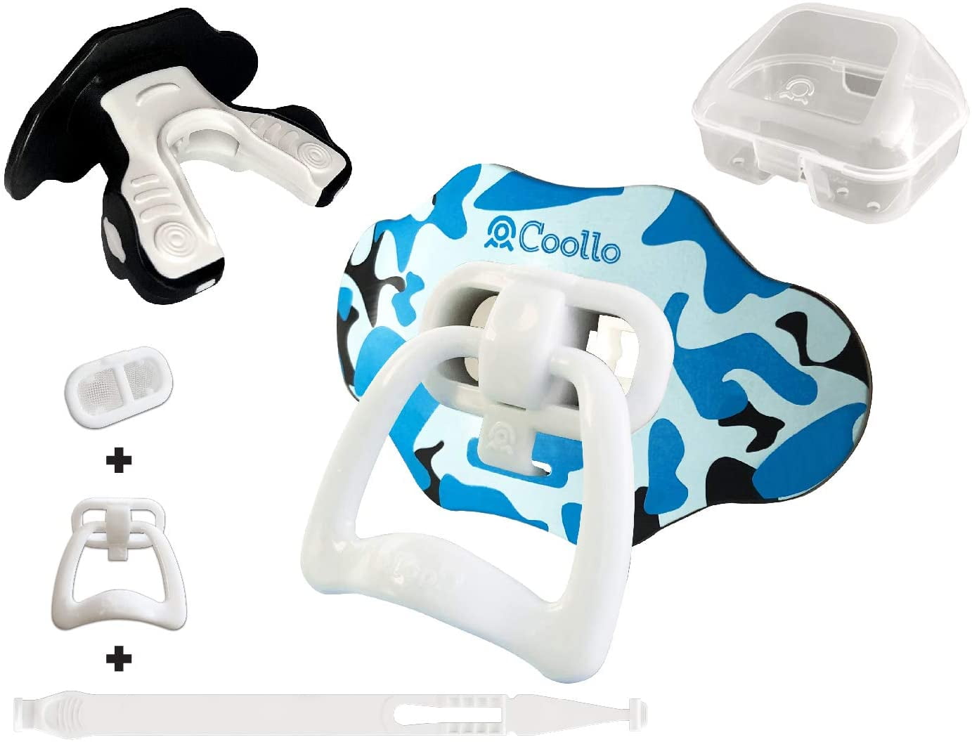 COOLLO SPORTS Football Lip Guard Mouthguard 3-in-1 TRANSFORMER Pacifier Mouthguard Sports Lip Protector for Adults & Youth (Case Included)