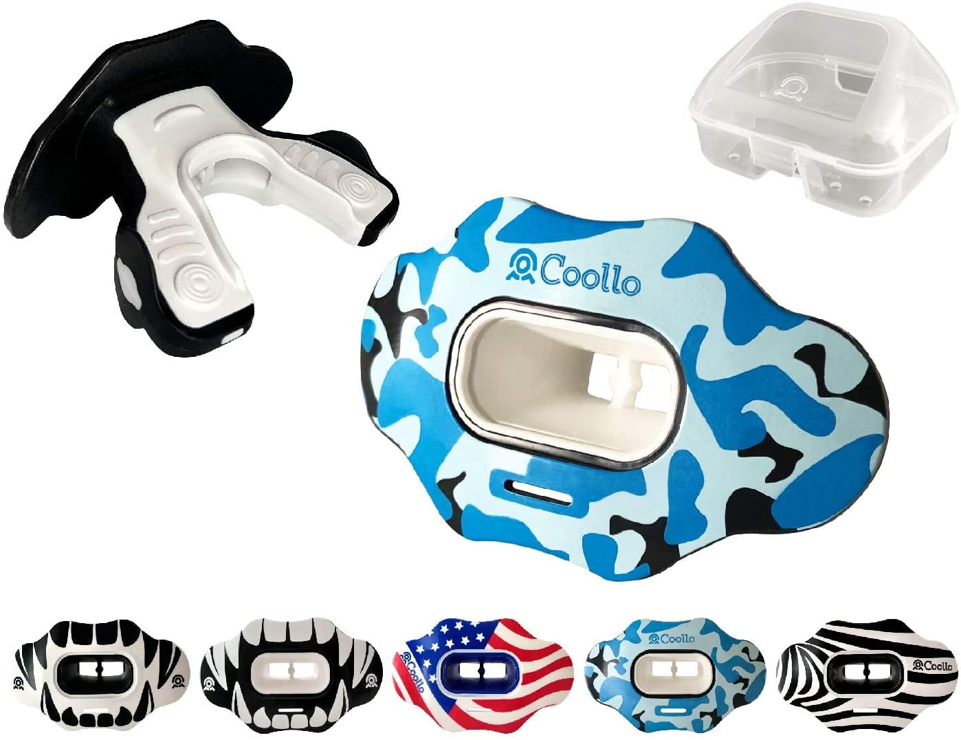 COOLLO Sports Lip Guard Mouthguard MAXX/ Might Football & High Impact Sports Lip Protector Adults & Youth (Strap Included)