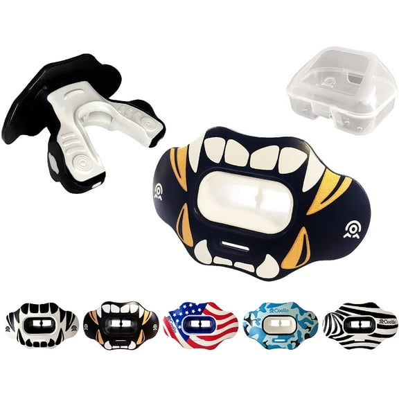 COOLLO Sports Lip Guard Mouthguard MAXX/ Might Football & High Impact Sports Lip Protector Adults & Youth (Strap Included)