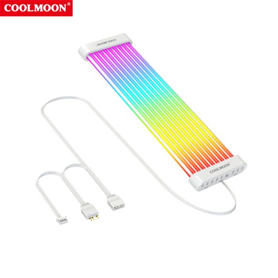 COOLMOON ARGB LED Strip Light Fits 8PIN 24PIN Power Cables DIY Lamp Bar Light Strip for PC Computer Case Chassis