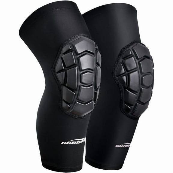 COOLOMG Basketball Knee Pads Youth Kids Adult Protective Knee Compression Sleeves Black M