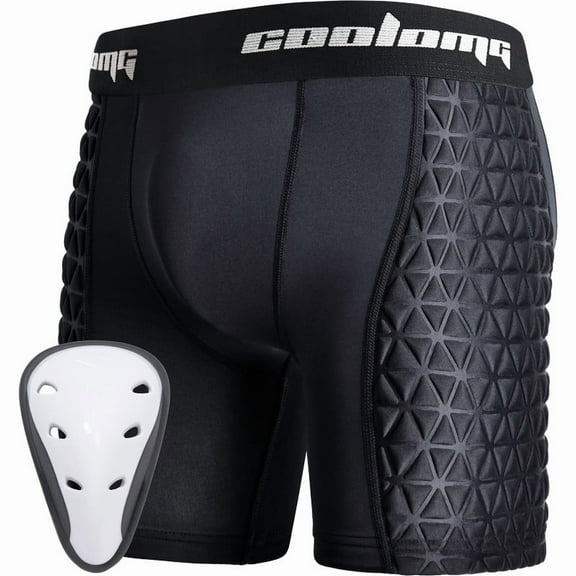 COOLOMG Men Adult Baseball Sliding Shorts with Athletic Cup Padded Slider Short for Softball Football Hockey