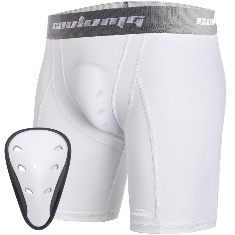 COOLOMG Mens Compression Shorts with Cup Athletic Sliding