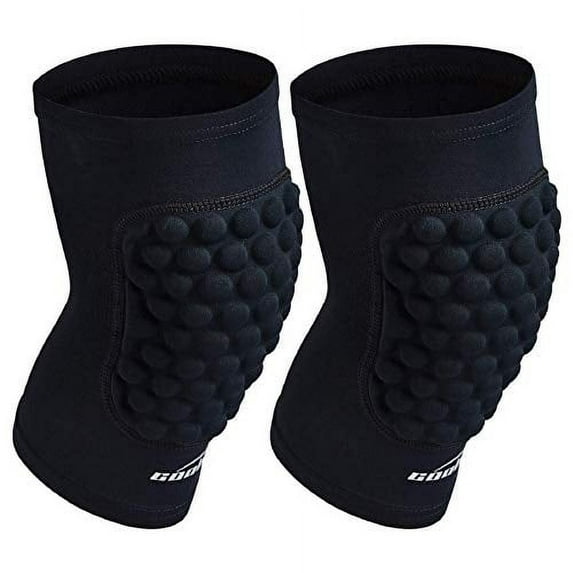 COOLOMG Protective Knee Pads Basketball Volleyball Football Crashproof Antislip (1Pair) Black L