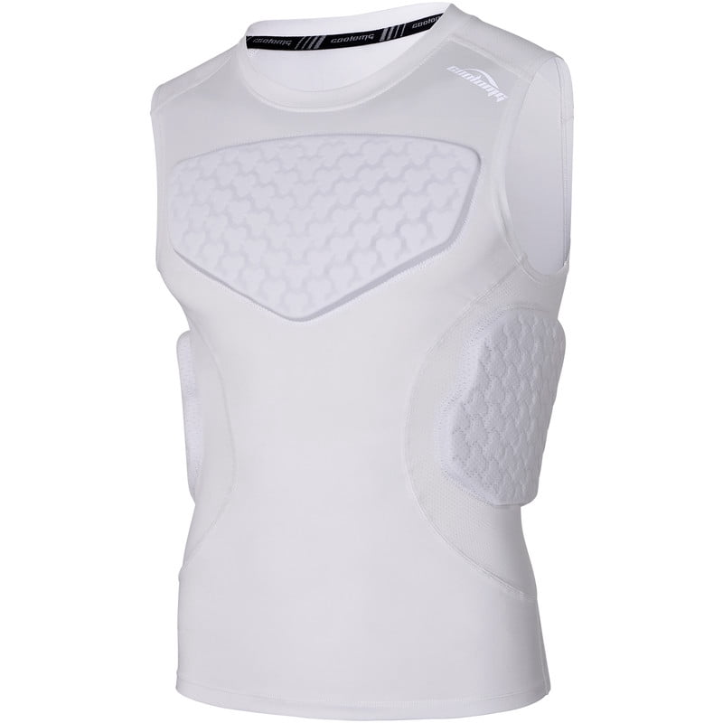Rib Protection For Rugby COOLOMG Youth Padded Football Shirt Rib Chest Protector Compression ...