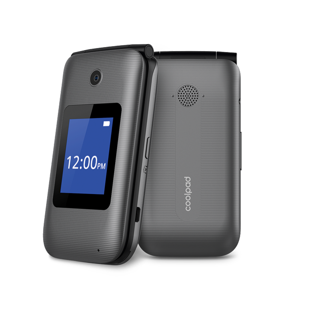 COOLPAD Belleza 3321 GSM Unlocked 8GB 4G LTE Big Button Keypad Flip Phone, Gray (Not For Verizon