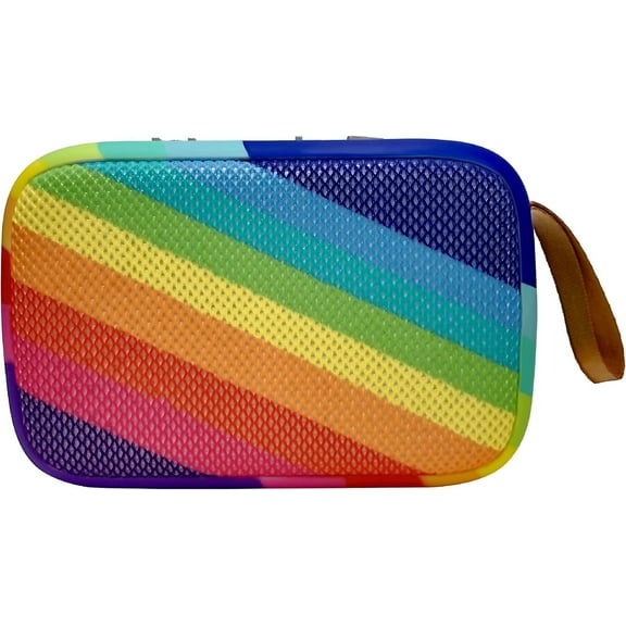 COOLPODS Bluetooth 5.0 Wireless Speaker - Music & Call Controls, Microphone - USB, TF, 3.5mm AUX Input - True Wireless Dual Speaker Stereo, 3.5 Hour Battery, Built-in Carry Loop - Rainbow