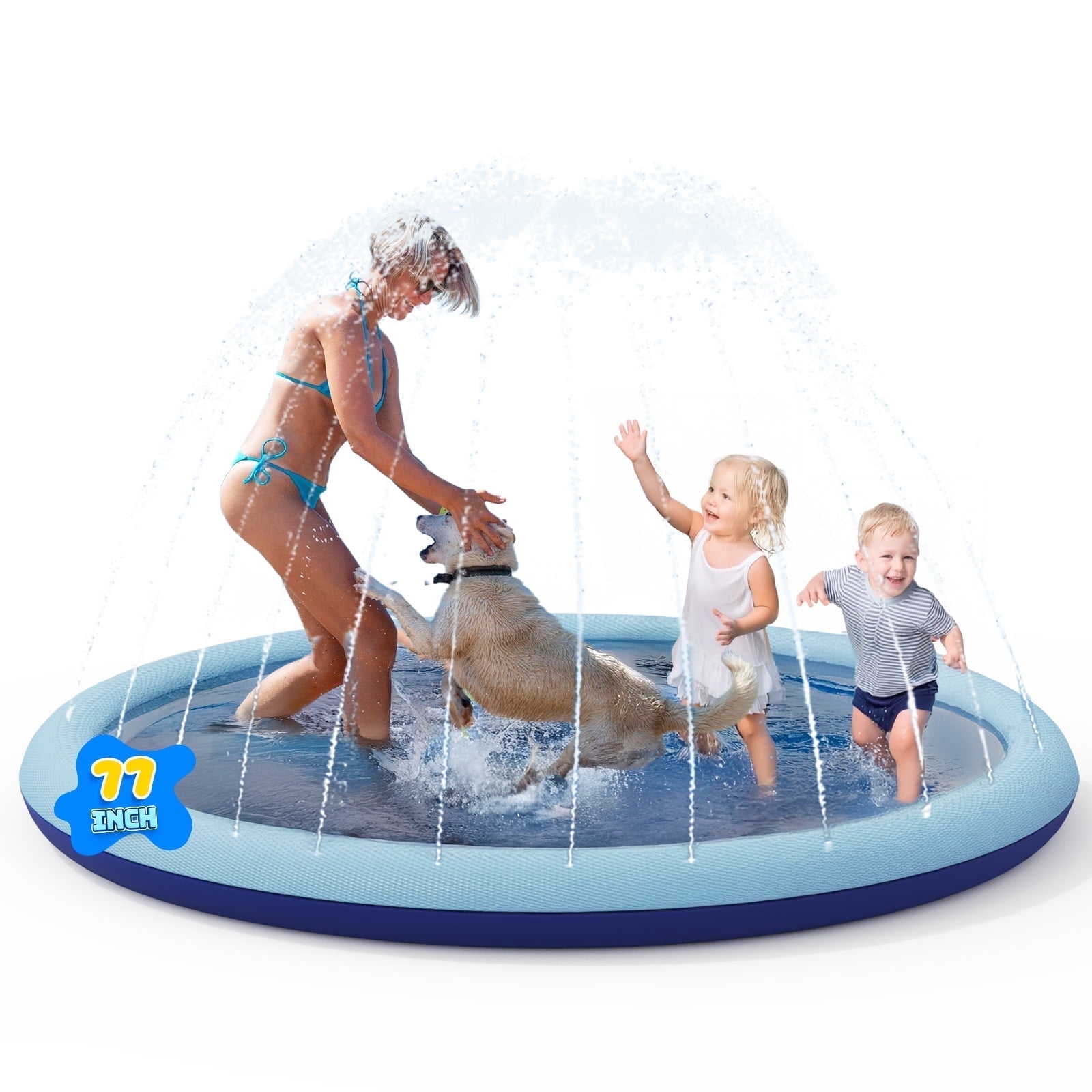 COMMOUDS Inflatable Water Sprinkler, Thickened Splash Pad, Non-Slip ...