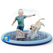 COOMOUDS Inflatable Water Sprinkler, Thickened Splash Pad, Non-Slip Pool & Backyard Toy for Kids & Dogs (Easy to Inflate, Clean, Durable)