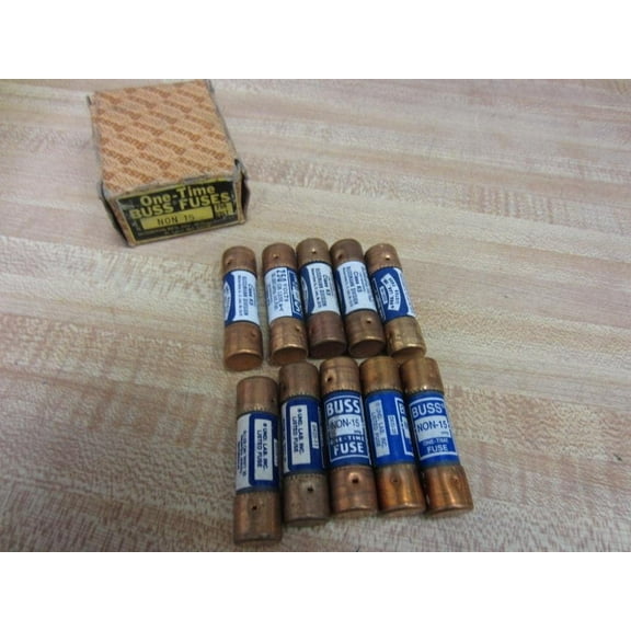 COOPER BUSSMANN NON-15 FUSE, 15A, 250V, ONE TIME 10 pieces Residential Use, Standard Application