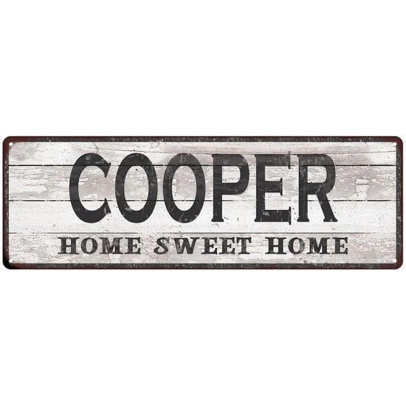 COOPER Home Sweet Home Country Look 6x18 Metal Sign 106180045384