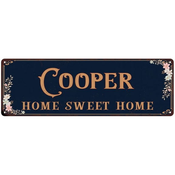 COOPER Home Sweet Home Victorian Look 8x24 Metal Sign 108240046384