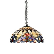 COOPER Tiffany-style 2 Light Victorian Ceiling Pendent Fixture 18 Shade