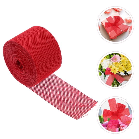 COOPHYA 1 Roll Decorate Ribbon Red Hemp Material for Festivals and Wrapping