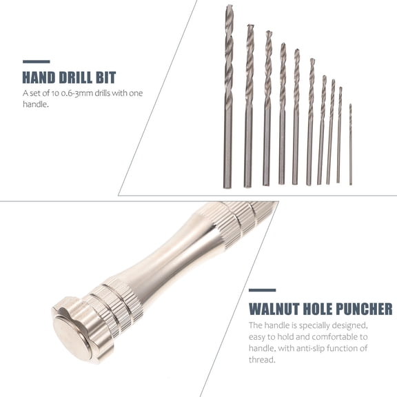 COOPHYA 1 Set Multi Functional Hand Drill for DIY Tasks and Craft Projects 4.72X0.79X0.79in