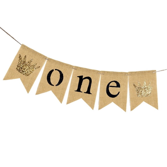 COOPHYA 1 Set Pennant Banner Nursery Banner Flags Beige Burlap Baby Bedroom Ornaments
