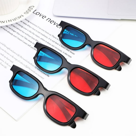 COOPHYA 10 Pcs Video Display Glasses 3D Viewing Simple Style Red Blue Lens for 3D Games and Movies