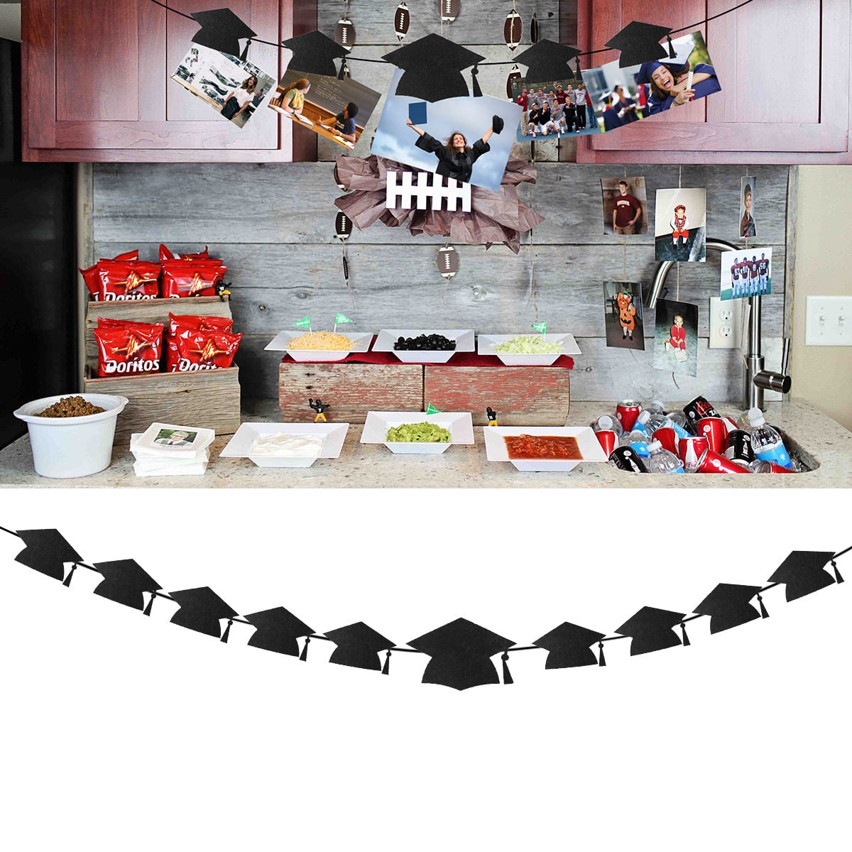 COOPHYA 10 Photo Banners Large Congrats Grad Banner Doctoral Hat Shaped ...