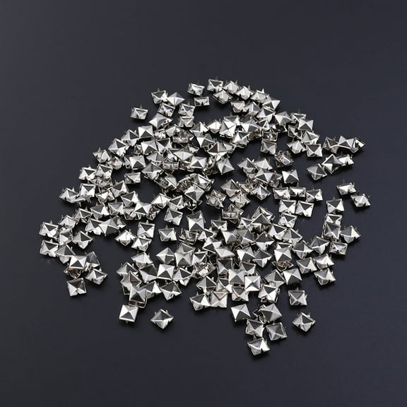 COOPHYA 100 Pcs Punk Rivets Silver Metal Studs For Diy Crafts And Customizing Shoes