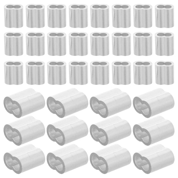 COOPHYA 100Pcs Industrial 4Mm Aluminum Wire Rope Ferrules with Burr Free Safe Handling Sleeve