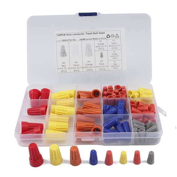 COOPHYA 102Pcs Wiring Terminals Assorted Color for Electrical Products and Home Wiring