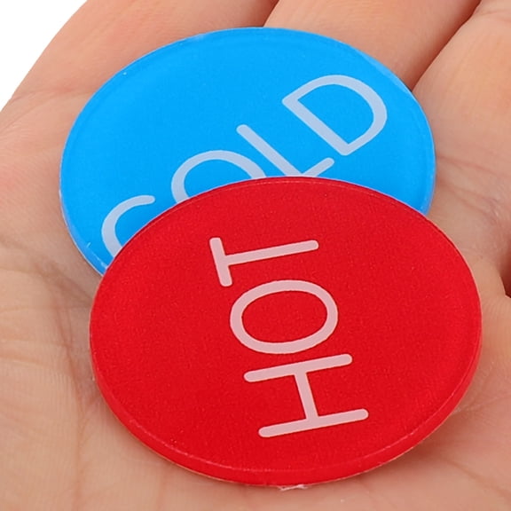 COOPHYA 10Pairs Hot and Cold Faucet Indicator Stickers Acrylic Water Temperature Labels for Shower and Sink