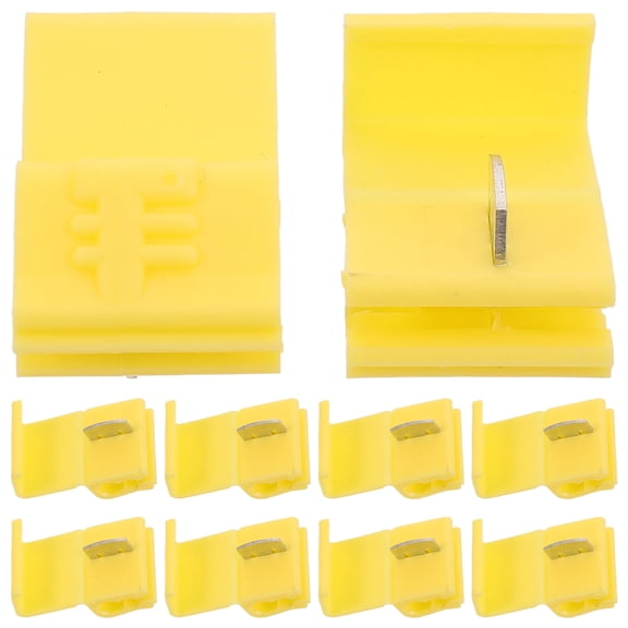 COOPHYA 10Pcs Car Wire Splice Connectors Yellow Plastic Quick Installation Snap Electrical Wire Connector