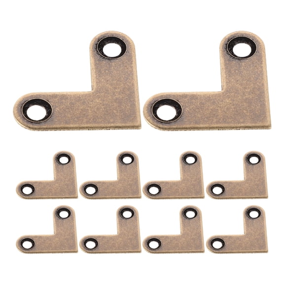COOPHYA 10Pcs Decorative Copper Angle Mounting Brackets for Furniture and Frame Support