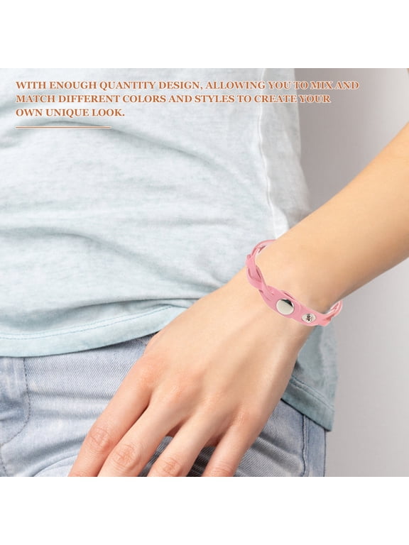 10Pcs Handmade Adjustable Snap Button Bracelets in Multiple Colors for DIY Styling