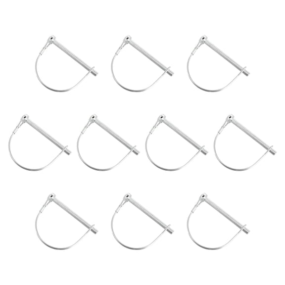 COOPHYA 10Pcs Heavy Duty Wire Lock Pin for Farm Trailers and Wagons Carbon Steel Silver 7.7X6Cm