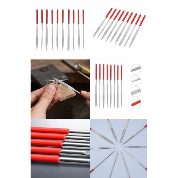 COOPHYA 10-Piece Metal Needle File Set for Jewelry Making, Model Carving, and Precision Crafting with Portable Compact Design