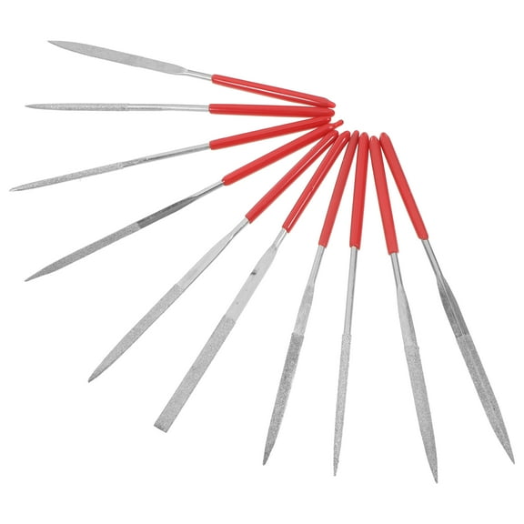 COOPHYA 10Pcs Miniature File Set for Metal Crafts Mould Repair Polishing 5.5x0.2x0.2In