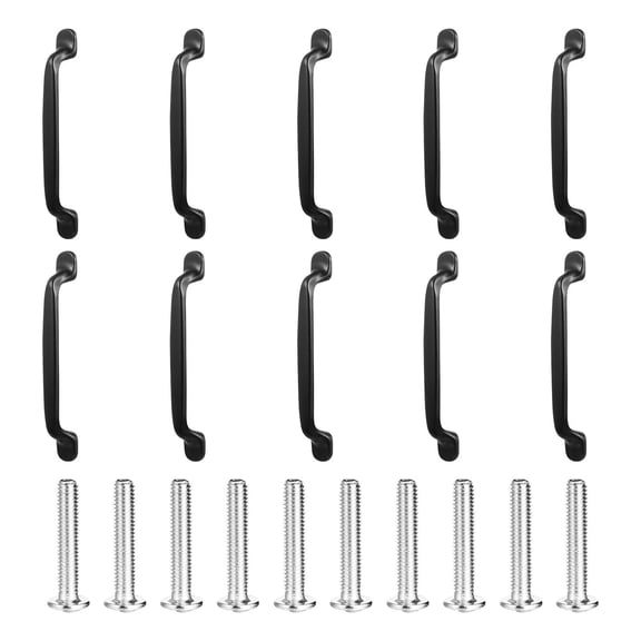 COOPHYA 10Pcs Modern Rectangular Black Aluminum Alloy Cabinet Handles for 6.29x0.79x0.98In