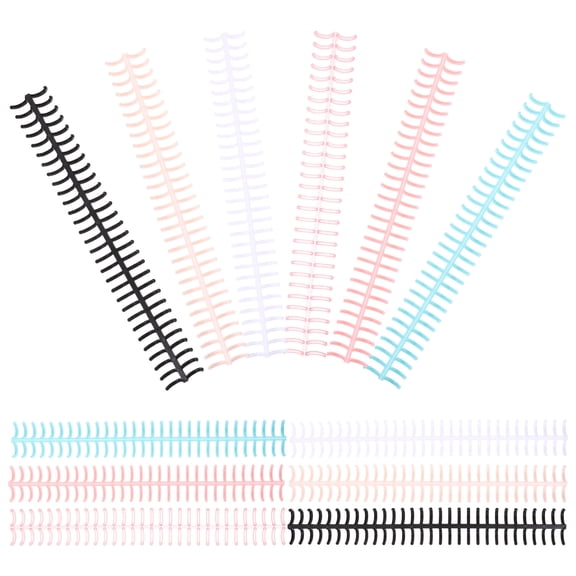 COOPHYA 12Pcs Assorted Color Plastic Binding Spines for Office Use Flexible Notebook Coil Binders