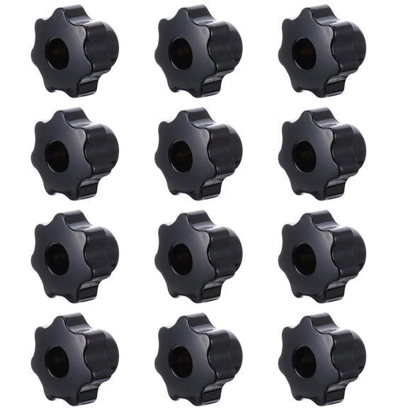 COOPHYA 12Pcs Star Shape Plastic Knob Threaded Clamping Knurled Nuts for Industrial Equipment 1.18x1.18x0.79in