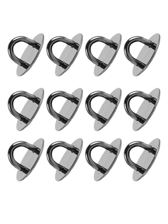 Black Round Metal Phone Charm Hooks with Strong Adhesive, Compatible with Multiple Phone Models, 12 Pieces Set