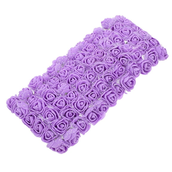 COOPHYA 144Pcs Artificial Mini Roses Heads Purple For Diy Craft And Decoration