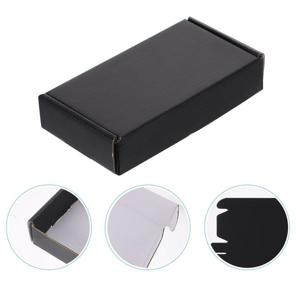 COOPHYA 15Pcs Black Corrugated Shipping Box Easy Assembly Recyclable Material for Mailing and Storage