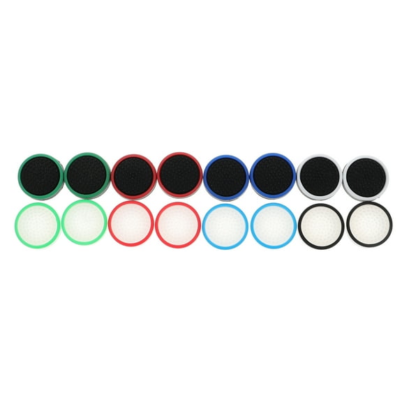 COOPHYA 16Pcs Analog Stick Thumb Grips Silicone Luminous Button For Gamers Mixed Style Round Shape