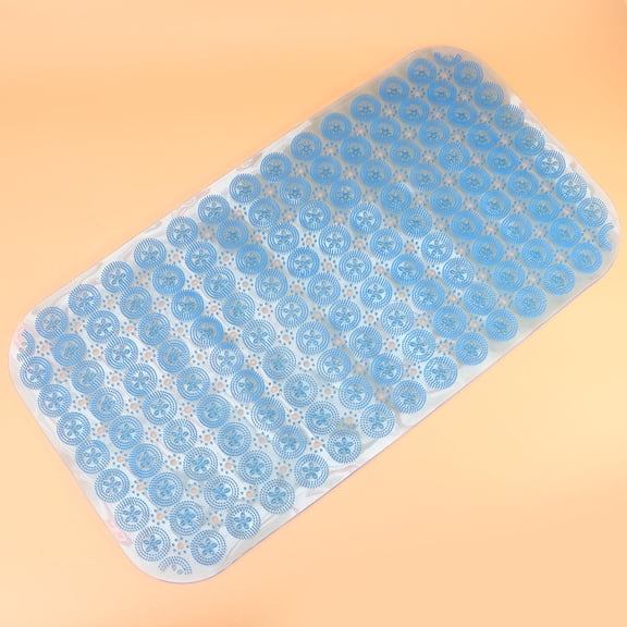 COOPHYA 1Pack Rectangular Bath Mat For Bathing 72x37 5 Cm Blue With Suction Cups
