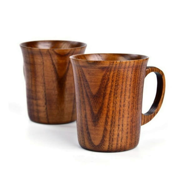 COOPHYA 1Pack Wooden Cup Cup Brown 8.5 x 8.5 x 8.5 Cm Material for Drinking