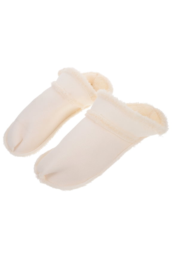 1Pair Soft Plush Inner Soles for Slippers Winter Warm Removable Shoes Liners White
