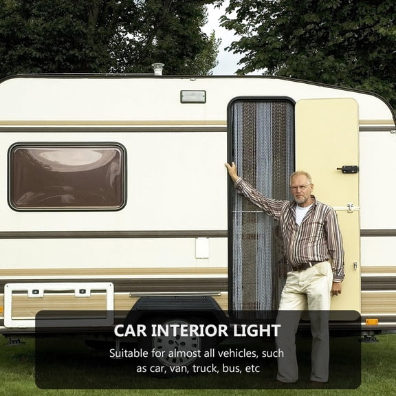 COOPHYA 1Pc Car Interior Light LED Illuminating Lamp White Plastic Material for Home Use