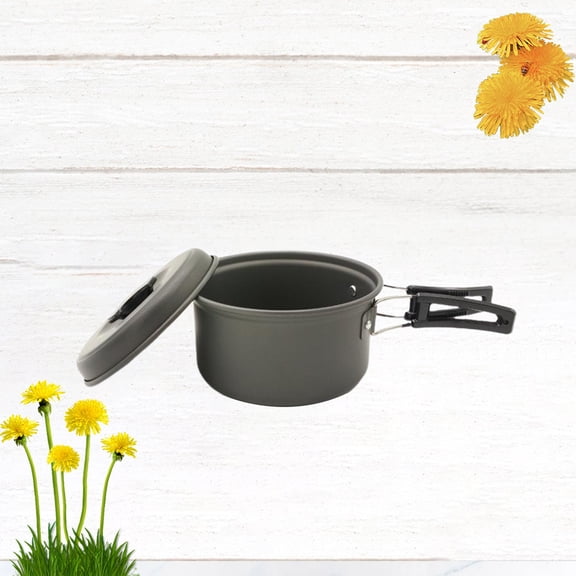 COOPHYA Black Multi-Function Open Fire Cooking Pot for Home and Outdoor Use, 1-Piece Kitchen Essential
