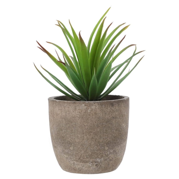 COOPHYA 1Pc Imitated Green Gladiolus Potted Plant Grey Faux Ornamental Home Decoration