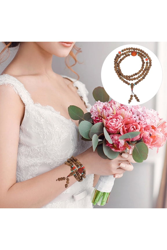 1Pcs Wood Beads Chain Jewelry for Daily Wear in Assorted Color 35X2X1CM