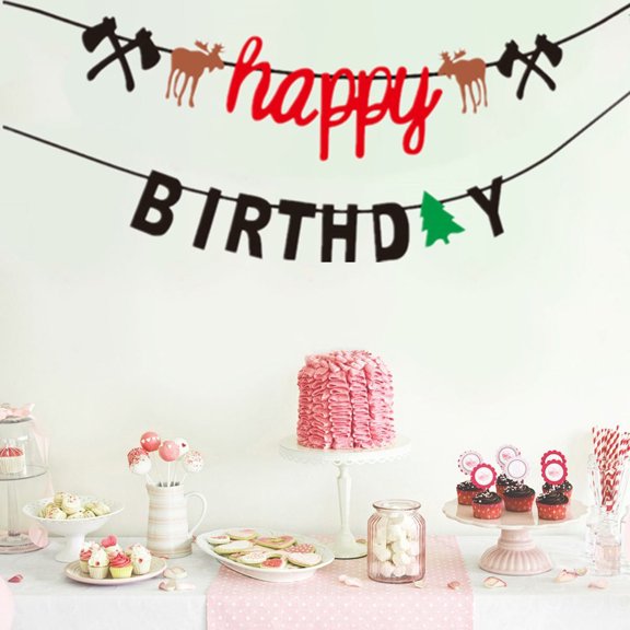 COOPHYA 1Set Banner Flag Shape Assorted Color Non-Woven Fabrics For Birthday Party Decorations 16.0X8.0X0.4In