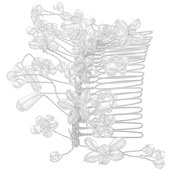 COOPHYA 1Set Hair Accessories Wedding Side Combs For Bridesmaids Silver Plastic And Metal Flower